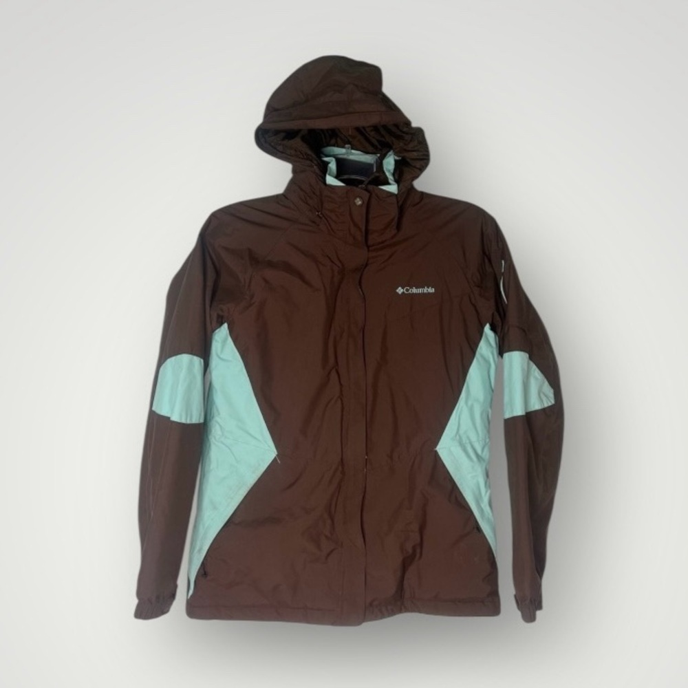 Columbia waterproof hooded brown/green parka
